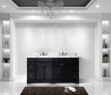 Virtu USA Talisa 72" Double Bathroom Vanity with Marble Top and Square Sink