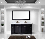 Virtu USA Talisa 72" Double Bathroom Vanity w/ Marble Top, Square Sink w/ Mirror