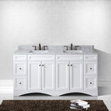 Virtu USA Talisa 72" Double Bathroom Vanity with Marble Top and Square Sink