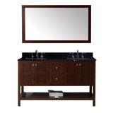 Virtu USA Winterfell 60" Double Bathroom Vanity w/ Granite Top, Sink, Mirror