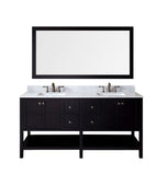 Virtu USA Winterfell 72" Double Bathroom Vanity w/ Square Sink, Faucet, Mirror