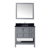 Virtu USA Winterfell 36" Single Bathroom Vanity w/ Granite Top, Sink, Mirror