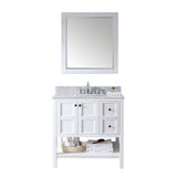 Virtu USA Winterfell 36" Single Bathroom Vanity w/ Round Sink, Mirror