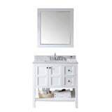 Virtu USA Winterfell 36" Single Bathroom Vanity w/ Square Sink, Mirror