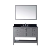 Virtu USA Winterfell 48" Single Bathroom Vanity w/ Granite Top, Sink, Mirror