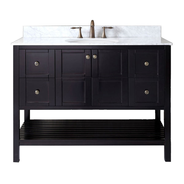 Virtu USA Winterfell 48" Single Bathroom Vanity with Marble Top and Round Sink