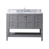 Virtu USA Winterfell 48" Single Bathroom Vanity with Marble Top and Round Sink