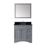 Virtu USA Elise 36" Single Bathroom Vanity w/ Black Granite Top, Sink, Mirror