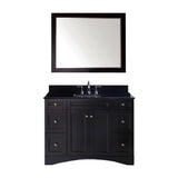 Virtu USA Elise 48" Single Bathroom Vanity w/ Black Granite Top, Sink, Mirror