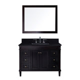 Virtu USA Tiffany 48" Single Bathroom Vanity w/ Black Granite Top, Sink, Mirror