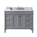 Virtu USA Tiffany 48" Single Bathroom Vanity with Marble Top and Round Sink