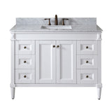 Virtu USA Tiffany 48" Single Bathroom Vanity with Marble Top and Square Sink