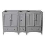 Fresca Oxford 60" Gray Traditional Double Sink Bathroom Cabinets