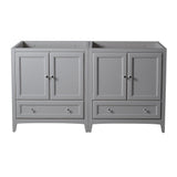 Fresca Oxford 59" Gray Traditional Double Sink Bathroom Cabinets