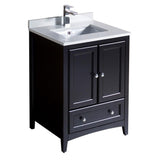 Fresca Oxford 24" Espresso Traditional Bathroom Cabinet w/ Top & Sink