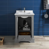 Fresca Windsor 24" Gray Textured Traditional Bathroom Cabinet w/ Top  Sink | FCB2424GRV-CWH-U