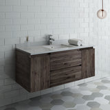 Fresca Formosa 48" Wall Hung Modern Bathroom Cabinet w/ Top  Sink | FCB31-122412ACA-CWH-U