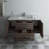 Fresca Formosa 48" Wall Hung Modern Bathroom Cabinet w/ Top  Sink | FCB31-122412ACA-CWH-U