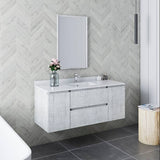 Fresca Formosa 48" Rustic White Modern Wall Hung Bathroom Vanity | FCB31-122412RWH-CWH-U