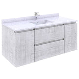 Fresca Formosa 48" Rustic White Modern Wall Hung Bathroom Vanity | FCB31-122412RWH-CWH-U