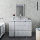 Fresca Formosa 47" Rustic White Modern Freestanding Bathroom Base Cabinet | FCB31-122412RWH-FC