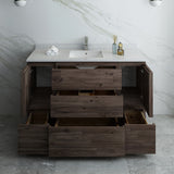 Fresca Formosa 54" Floor Standing Modern Bathroom Cabinet w/ Top  Sink | FCB31-123012ACA-FC-CWH-U