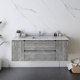 Fresca Formosa 54" Ash Modern Wall Hung Bathroom Vanity | FCB31-123012ASH-CWH-U