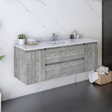Fresca Formosa 54" Ash Modern Wall Hung Bathroom Vanity | FCB31-123012ASH-CWH-U