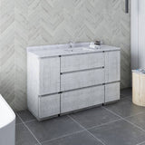 Fresca Formosa 54" Rustic White Modern Freestanding Bathroom Vanity | FCB31-123012RWH-FC-CWH-U