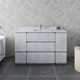Fresca Formosa 53" Rustic White Modern Freestanding Bathroom Base Cabinet | FCB31-123012RWH-FC