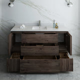 Fresca Formosa 60" Floor Standing Single Sink Modern Bathroom Cabinet w/ Top  Sink | FCB31-123612ACA-FC-CWH-U