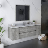 Fresca Formosa 60" Ash Modern Wall Hung Bathroom Vanity | FCB31-123612ASH-CWH-U