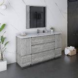 Fresca Formosa 60" Ash Modern Freestanding Bathroom Vanity | FCB31-123612ASH-FC-CWH-U