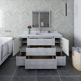 Fresca Formosa 60" Rustic White Modern Freestanding Bathroom Vanity | FCB31-123612RWH-FC-CWH-U