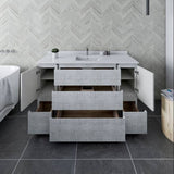 Fresca Formosa 59" Rustic White Modern Freestanding Bathroom Base Cabinet | FCB31-123612RWH-FC