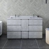 Fresca Formosa 60" Rustic White Modern Freestanding Double Sink Bathroom Vanity | FCB31-241224RWH-FC-CWH-U