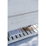 Fresca Formosa 56" Rustic White Modern Freestanding Open Bottom Double Sink Bathroom Base Cabinet | FCB31-241224RWH-FS