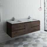 Fresca Formosa 58" Wall Hung Double Sink Modern Bathroom Cabinet | FCB31-241224ACA