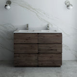 Fresca Formosa 48" Floor Standing Double Sink Modern Bathroom Cabinet w/ Top  Sinks | FCB31-2424ACA-FC-CWH-U