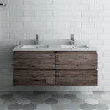 Fresca Formosa 46" Wall Hung Double Sink Modern Bathroom Cabinet | FCB31-2424ACA