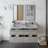 Fresca Formosa 48" Ash Modern Wall Hung Double Sink Bathroom Vanity | FCB31-2424ASH-CWH-U