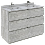 Fresca Formosa 46" Ash Modern Freestanding Double Sink Bathroom Base Cabinet | FCB31-2424ASH-FC