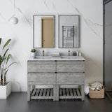 Fresca Formosa 48" Ash Modern Floor Standing Open Bottom Double Sink Bathroom Vanity | FCB31-2424ASH-FS-CWH-U
