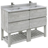 Fresca Formosa 46" Ash Modern Freestanding Open Bottom Double Sink Bathroom Base Cabinet | FCB31-2424ASH-FS