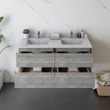 Fresca Formosa 46" Ash Modern Wall Hung Double Sink Bathroom Base Cabinet | FCB31-2424ASH
