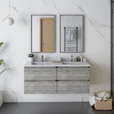 Fresca Formosa 46" Ash Modern Wall Hung Double Sink Bathroom Base Cabinet | FCB31-2424ASH