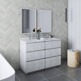 Fresca Formosa 48" Rustic White Modern Floor Standing Double Sink Bathroom Vanity | FCB31-2424RWH-FC-CWH-U