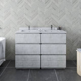 Fresca Formosa 46" Rustic White Modern Freestanding Double Sink Bathroom Base Cabinet |FCB31-2424RWH-FC