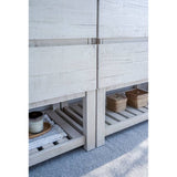 Fresca Formosa 46" Rustic White Modern Freestanding Open Bottom Double Sink Bathroom Base Cabinet | FCB31-2424RWH-FS