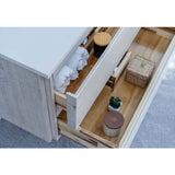 Fresca Formosa 46" Rustic White Modern Wall Hung Double Sink Bathroom Base Cabinet | FCB31-2424RWH